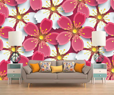 COLOR SOLUTION Vinyl Floral & Botanical Multicolor, Multicolor Wallpaper(L x W: 228 cm x 40 cm, Pack of 5)