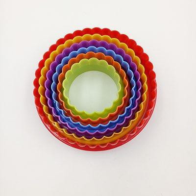 BAKERS4U Set of 6 - Circle 2 Sided Biscuit Sandwich Fondant Cutter Set - Multi Size and Color - Kid Friendly Cookie Cutter(Pack of 6)