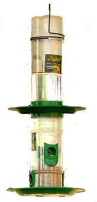 AMIJIVDAYA Medium double decker Window Bird Feeder Bird Feeder(Green)