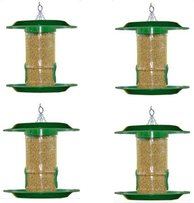 AMIJIVDAYA Small bird feeder with hut (pack of 4) Window Bird Feeder Bird Feeder(Green)