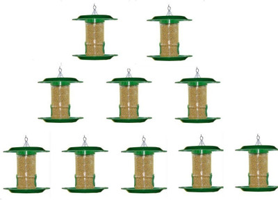 AMIJIVDAYA Small bird feeder with hut (pack of 10) Window Bird Feeder Bird Feeder(Green)