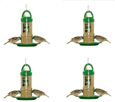 AMIJIVDAYA Small bird feeder (pack of 4) Window Bird Feeder Bird Feeder(Green)
