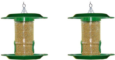 AMIJIVDAYA Small bird feeder with hut (pack of 2) Window Bird Feeder Bird Feeder(Green)