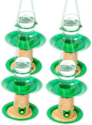 AMIJIVDAYA Small double decker (pack of 4) Window Bird Feeder Bird Feeder(Green)