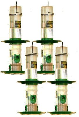 AMIJIVDAYA Medium double decker (pack of 4) Window Bird Feeder Bird Feeder(Green)