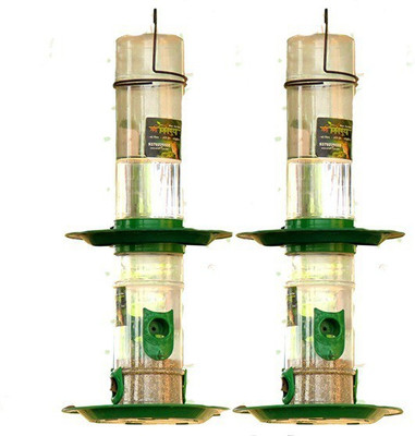 AMIJIVDAYA Medium double decker (pack of 2) Window Bird Feeder Bird Feeder(Green)