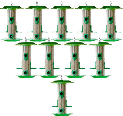 AMIJIVDAYA Large bird feeder with hut (pack of 10) Window Bird Feeder Bird Feeder(Green)