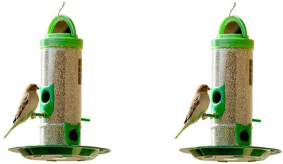 AMIJIVDAYA Medium bird feeder (pack of 2) Window Bird Feeder Bird Feeder(Green)