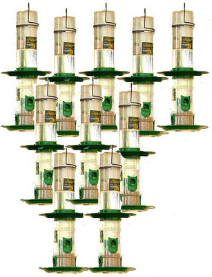 AMIJIVDAYA Medium double decker (pack of 10) Window Bird Feeder Bird Feeder(Green)