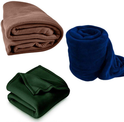 Visnik Solid Single Fleece Blanket for  Mild Winter(Woollen Blend, Multicolor)