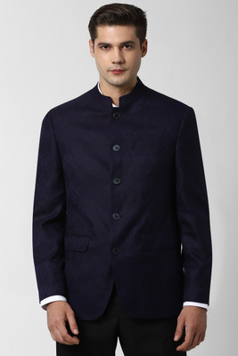 PETER ENGLAND Solid Single Breasted Formal Men Blazer(Purple)