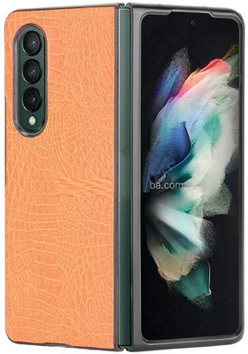 ROSALINE Back Cover for SAMSUNG Galaxy Z Fold3 5G, Plain, Case, Cover(Brown, Shock Proof)