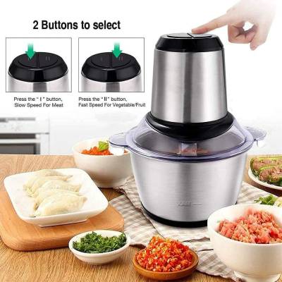 Electric Food Processor & Vegetable Chopper, 8-Cup Blender Grinder for  Meat, Vegetables, Onion, Garlic, with 8Cup/10Cup Stainless Steel Bowl and 4