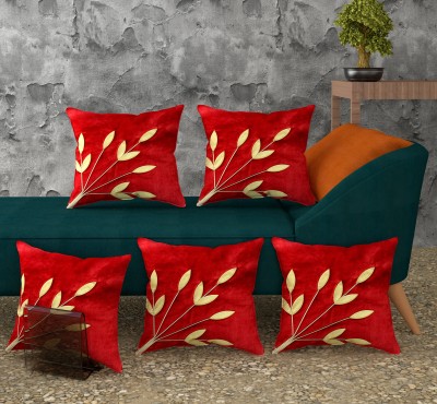 A CUBE LUXURY SOLUTIONS Printed Cushions Cover(Pack of 5, 40 cm*40 cm, Red)