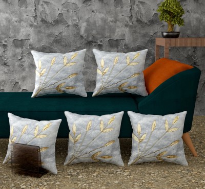 A CUBE LUXURY SOLUTIONS Printed Cushions Cover(Pack of 5, 40 cm*40 cm, Grey)