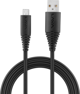 LAVA D2 max 2 m Micro USB Cable(Compatible with Mobile, Black, One Cable)