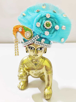 LADDU GOPAL Designer Pagdi / Laddu Gopal Mukut / (Set of 2) (Size no)6 Deity Ornament(Mukut)