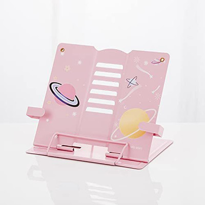 Hyderon 1 Compartments MILD STEEL BOOK READING STAND(Pink)