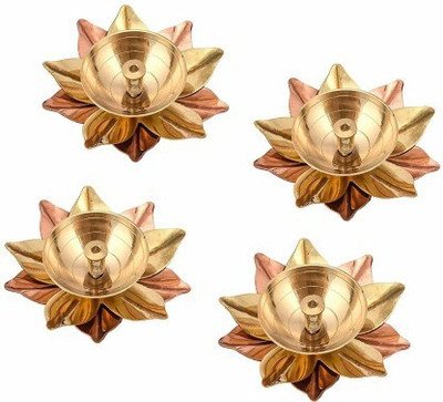 VALUE CRAFTS Brass (Pack of 4) Table Diya Set(Height: 1.5 inch)