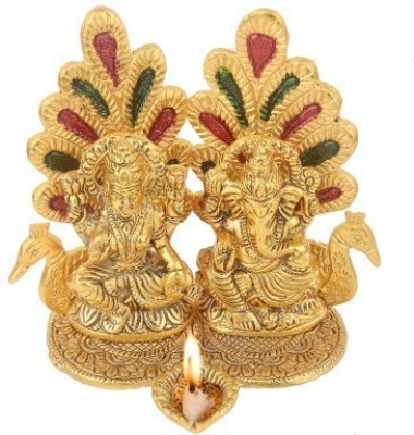 NAVYAKSH Nitya Omkareshwar Akhand Deep Brass (Pack of 2) Table Diya Set(Height: 5.5 inch)