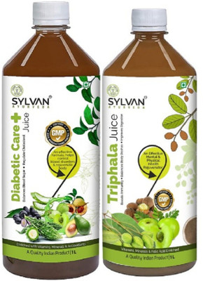 SYLVAN AYURVEDA DIABETIC CARE JUICE 1L & TRIPHALA JUICE 1L | COMBO PACK(2 x 975 ml)