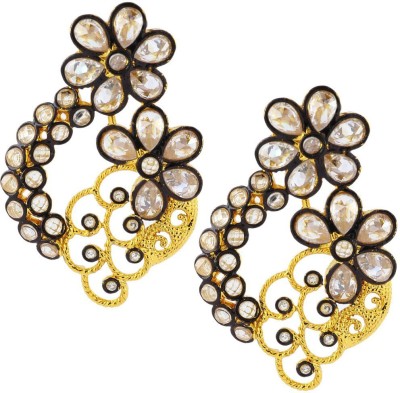 the jewelbox Designer Floral Brass Stud Earring