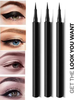 ADJD MATTE FINISH WATER PROOF JET BLACK SKETCH EYE LINER PACK OF 3 7.5 g(BLACK)