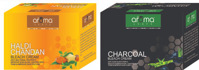 AlAroma Leafs HALDI CHANDAN BLEACH CREAM WITH CHARCOAL BLEACH CREAM (PACK OF 2)(625 g)