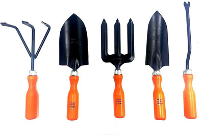 Jon Bhandari Tools 5pc Gardening/Agriculture Tools Set for All Purpose Garden & Agriculture Use with Cultivator, Trowel, Fork & Hand Weeder (Gardening Tools Set) Garden Tool Kit(5 Tools)