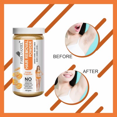PARK DANIEL Premium Orange Fragrance Hair Removal Powder- For Easy Hair Removal Of Underarms, Hand, Legs & Bikini Line(Three in one Use) (150gm) Wax(150 g)