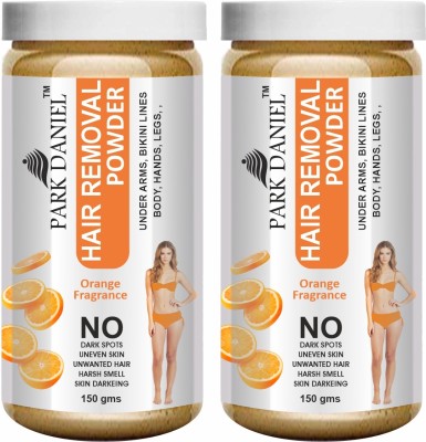PARK DANIEL Premium Orange Fragrance Hair Removal Powder- For Easy Hair Removal Of Underarms, Hand, Legs & Bikini Line(Three in one Use) Combo PackOf 2 JarsOf 150gm (300gm) Wax(300 g, Set of 2)