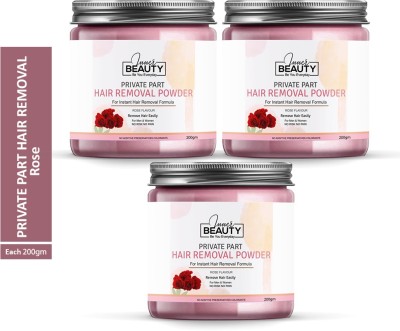 Inner Beauty Private Part Hair Removal Powder (Rose Fragrance) Specially For Private Part Area Hair Removal No Risk No Pain Men & Women 600 gms Powder (Pack of 3) 200 gm Each Wax(600 g, Set of 3)