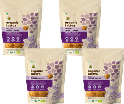 Organic Tattva ,Organic Jaggery (Gur) Powder | Rich in Antioxidants, Minerals, Vitamins and Fatty Acids | Unrefined, Gluten free and Unadulterated | Powder Jaggery(2 kg, Pack of 4)