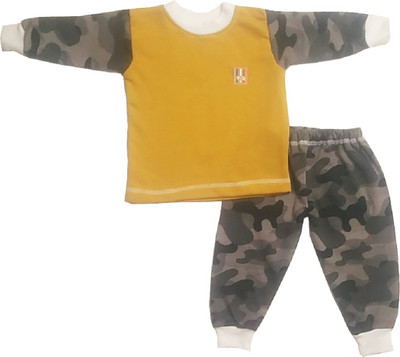 harshvardhanmart Boys & Girls Casual T-shirt Track Pants(Mustard)