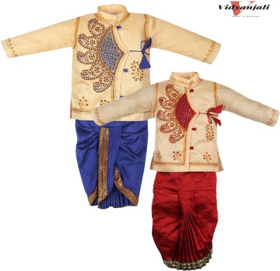 vidyanjali Baby Boys Festive & Party Kurta and Dhoti Pant Set(Multicolor Pack of 2)