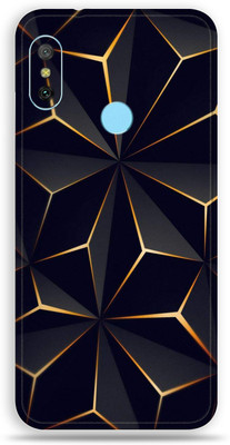 LAMHA Mi Redmi Note 6 Pro Mobile Skin(Ultra Super Black Abstract Shape skin With High Mattte Finish., Mobile Skin (Back+Side+Camera))