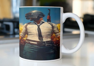 Vrantikar PUBG GAME MUG PUBG MUG MUG PUBG PRINTED Ceramic Coffee Mug(330 ml)