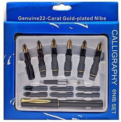 IKIS Calligraphy Pen Set with 6 Nibs Calligraphy(Pack of 7, Ink Color - Black)