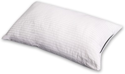 RV Enterprises Polyester Fibre Stripes Sleeping Pillow Pack of 1(White)