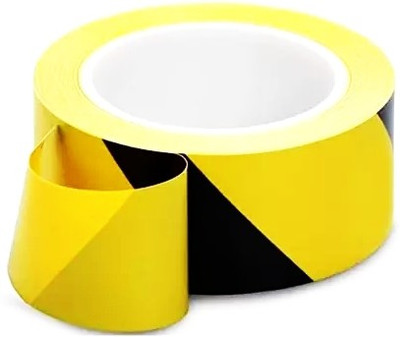 CRAZYGOL Black/Yellow Floor Marking Warning Tape marking tape 50.8 mm x 25 m Yellow, Black Reflective Tape(Pack of 1)