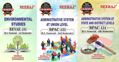 IGNOU BEVAE-181 Environmentals Studies BPAC-133 Administrative System At Union Level BPAC-134 Administrative System At State And District Levels(Paperback, Experts Panel of Neeraj Publication)