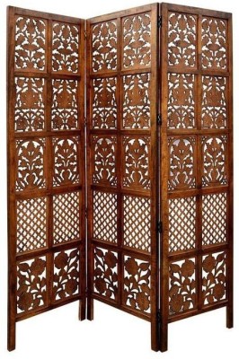 Decorhand Handcrafted 3 Panel Wooden Room Partition & Room Divider (Brown) Mango Wood Decorative Screen Partition Solid Wood Decorative Screen Partition(Floor Standing, Finish Color - Brown, 3, Pre-assembled)