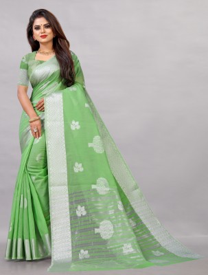 VITRAG ENTERPRISE Woven Bollywood Art Silk Saree(Green)