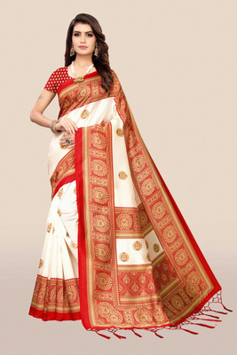 Kayimi Printed Bollywood Art Silk Saree(Red)