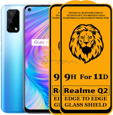 Dream Edge To Edge Tempered Glass for Realme Q2(Pack of 2)