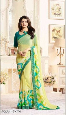 VIRHAN Embellished, Digital Print, Printed Bollywood Georgette, Chiffon Saree(Multicolor)