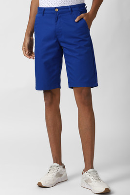 PETER ENGLAND Solid Men Blue Regular Shorts