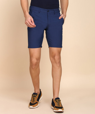 PETER ENGLAND Self Design Men Blue Basic Shorts