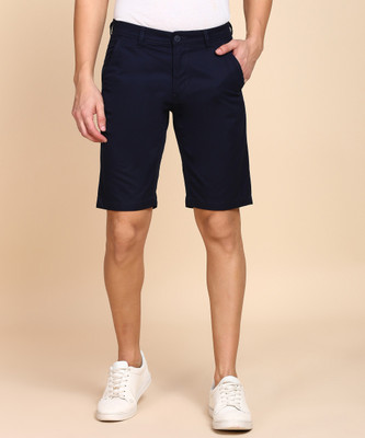 Peter England University Solid Men Dark Blue Chino Shorts