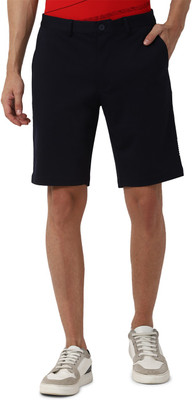 LOUIS PHILIPPE Solid Men Black Regular Shorts